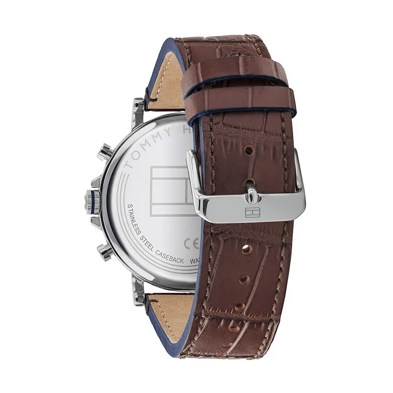 Tommy Hilfiger Kane Grey Dial Leather Men's Watch- 1710416